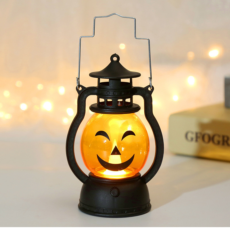 Mini Candle Lantern Hanging Loop Pumpkin Lantern Led Light Battery Operated for  Halloween Dinner Table Decor  Pumpkin Lamp