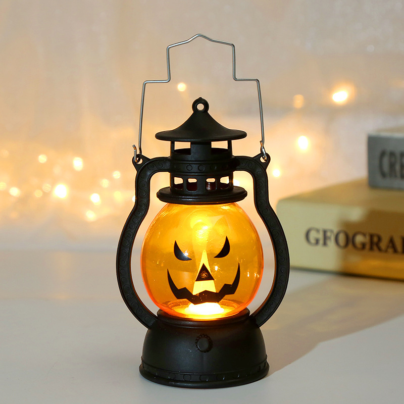 Mini Candle Lantern Hanging Loop Pumpkin Lantern Led Light Battery Operated for  Halloween Dinner Table Decor  Pumpkin Lamp