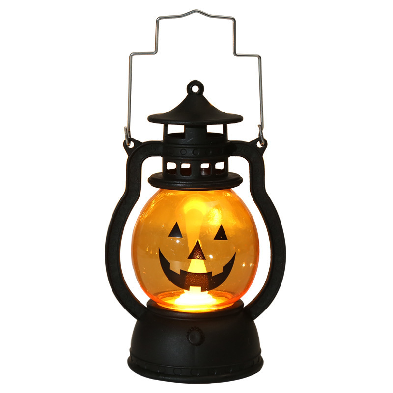 Mini Candle Lantern Hanging Loop Pumpkin Lantern Led Light Battery Operated for  Halloween Dinner Table Decor  Pumpkin Lamp