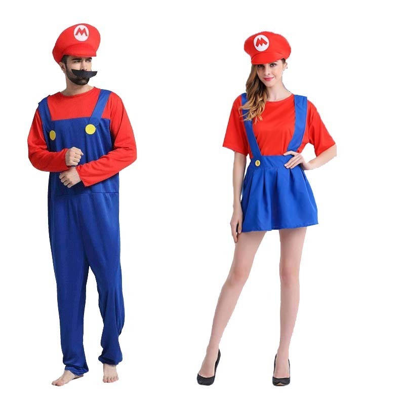 Factory Supply High Quality Boys Girls Super Mario Costume Adult for Men and Women