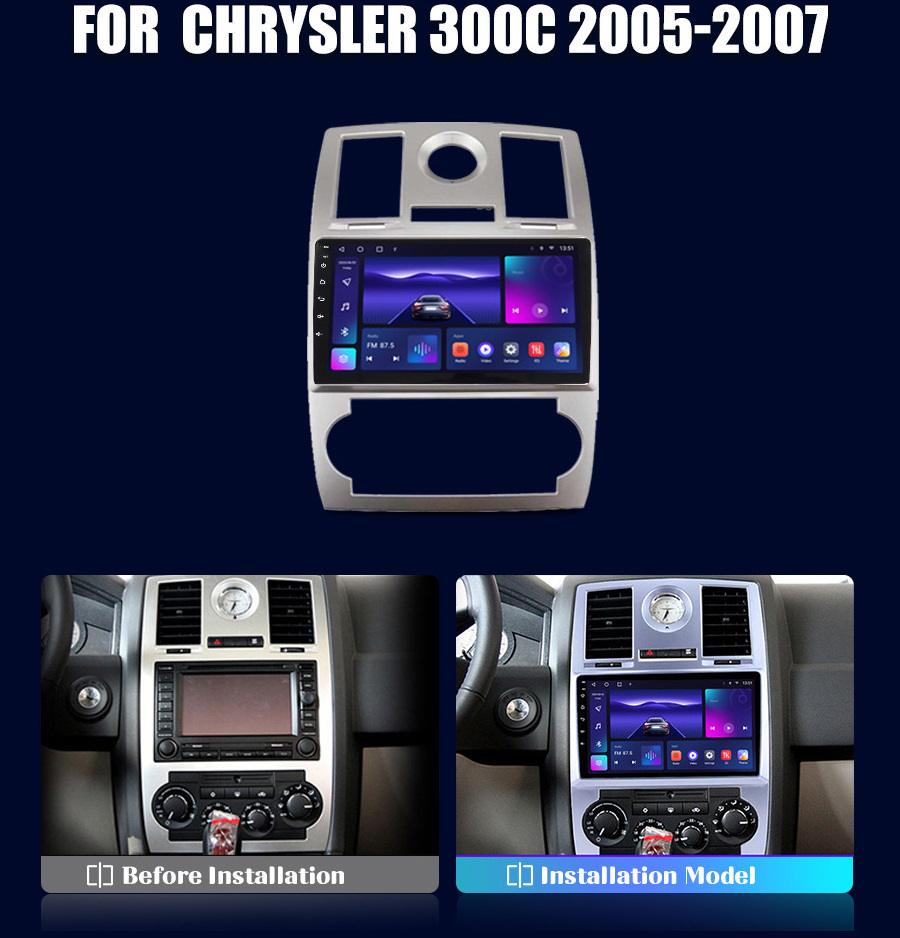 9 Inch Car Radio For CHRYSLER 300C 2005-2007 2Din Android Octa Core Car Stereo DVD GPS Navigation Player QLED Screen Carplay