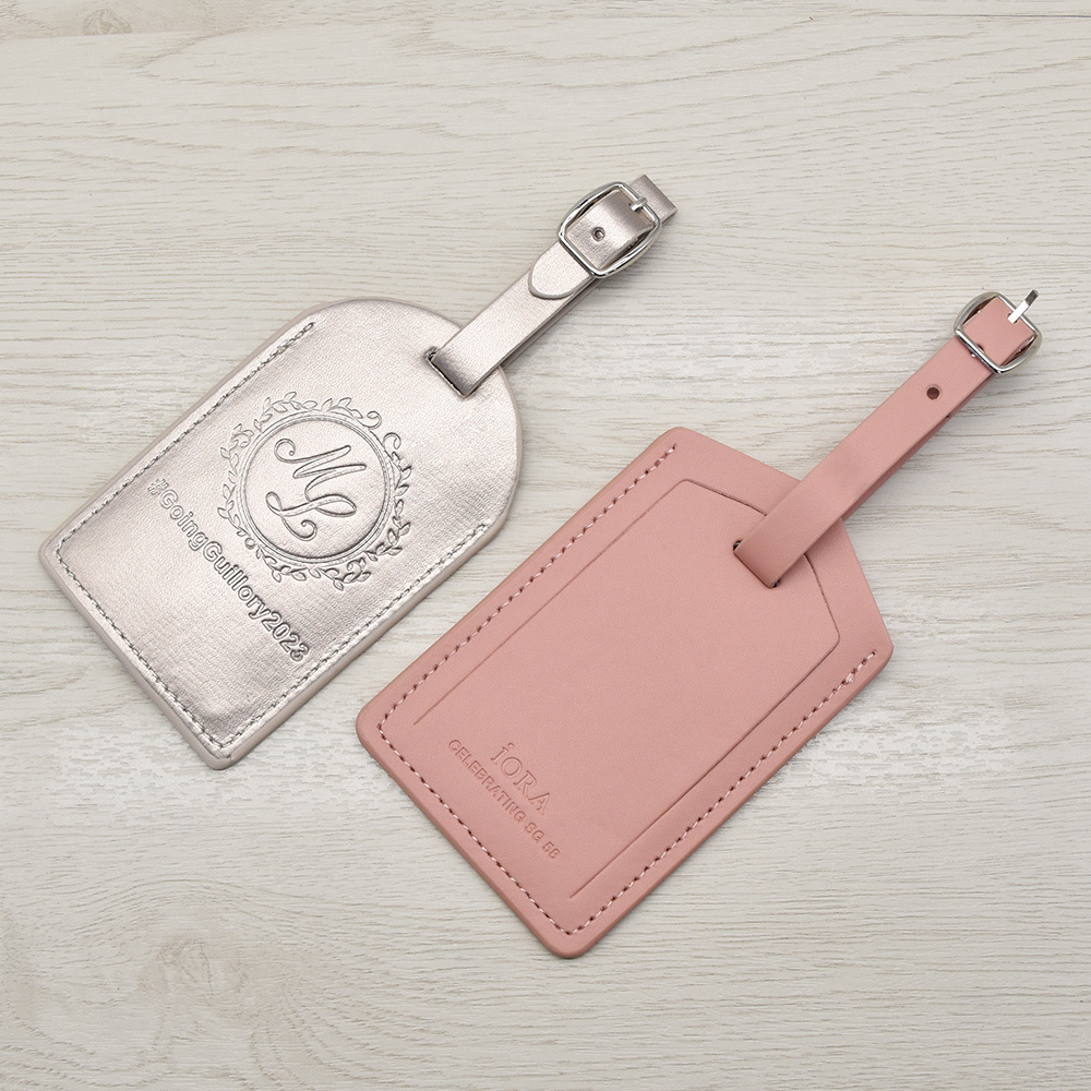 Personalized pu leather genuine custom leather luggage tag baggage tag