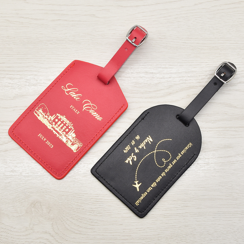 Personalized pu leather genuine custom leather luggage tag baggage tag