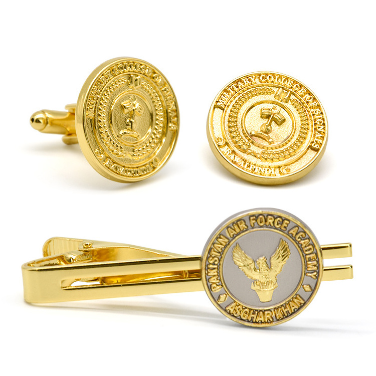 Custom bulk soft enamel metal gold silver plated cuff link logo mens shirts cufflink manufacturer