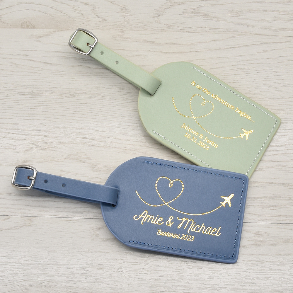 Personalized pu leather genuine custom leather luggage tag baggage tag