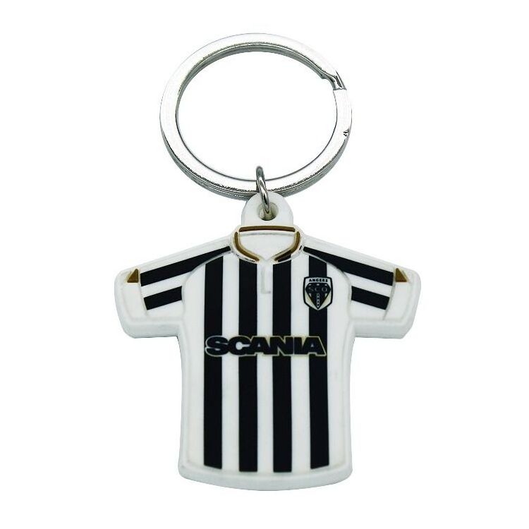 Hot Selling Soccer Football Clothes 2D Custom Shape Logo Sports T-shirt Pvc Keychain