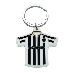 Hot Selling Soccer Football Clothes 2D Custom Shape Logo Sports T-shirt Pvc Keychain