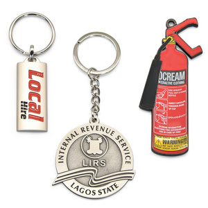 Custom fire extinguisher black metal printed key ring metal keychain