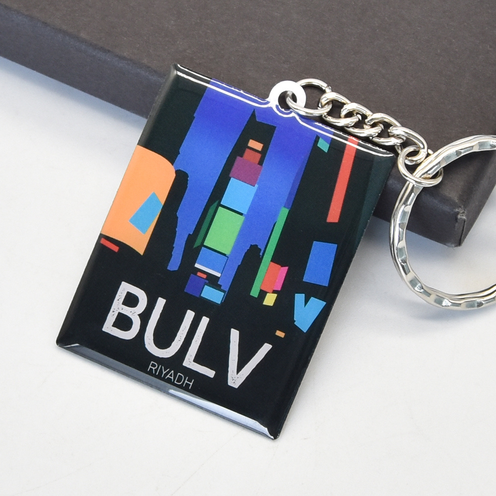 Keychain laser QR code plain stainless steel epoxy key holder sublimation metal custom keychain