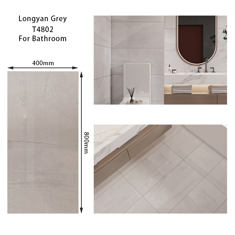 400x800mm Porcelain Ceramic Wall and Floor Grey Non Slip Cheap Price Full Body Kitchen Bathroom Tiles