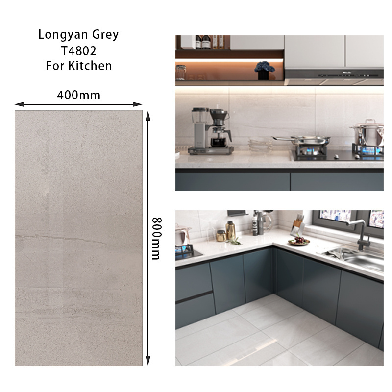 400x800mm Porcelain Ceramic Wall and Floor Grey Non Slip Cheap Price Full Body Kitchen Bathroom Tiles