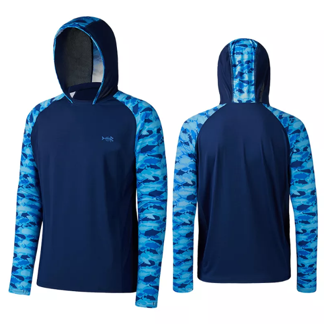 Performance Fishing Hoodie For Men Custom Upf 50+ Hiking Surfing Sport Fishing Shirt Sun screen long sleeved shirt