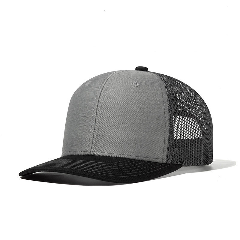 New Arrival Slightly Curved Brim Trucker Caps Outdoor Men's 6 Pane Mesh Baseball Cap Slightly Curved Brim Truck Hat