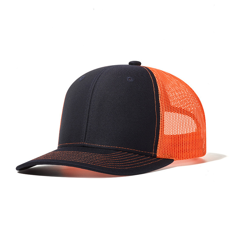 New Arrival Slightly Curved Brim Trucker Caps Outdoor Men's 6 Pane Mesh Baseball Cap Slightly Curved Brim Truck Hat