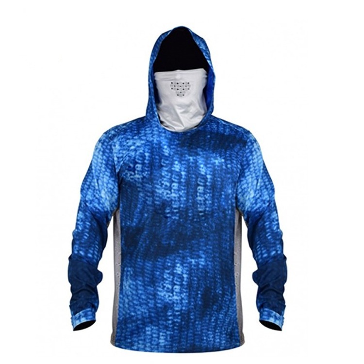 Custom Wholesale Sublimation Fishing Jersey Uv Protection Tournament Long Sleeve Men Fishing Hoodie Quick Dry Fishing Shirts