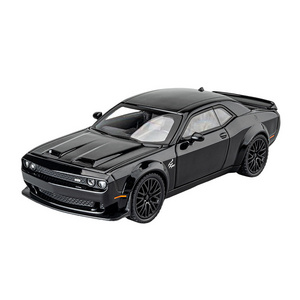 Die casting 1:32 Dodge Challenger Alloy model car mould pullback Sound and Light Metal Ornament Collection super car model