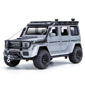 1:24 Mercede-Benz G550 4X4 Adventure Alloy car mould sound and light pullback off-road toy metal decoration car model