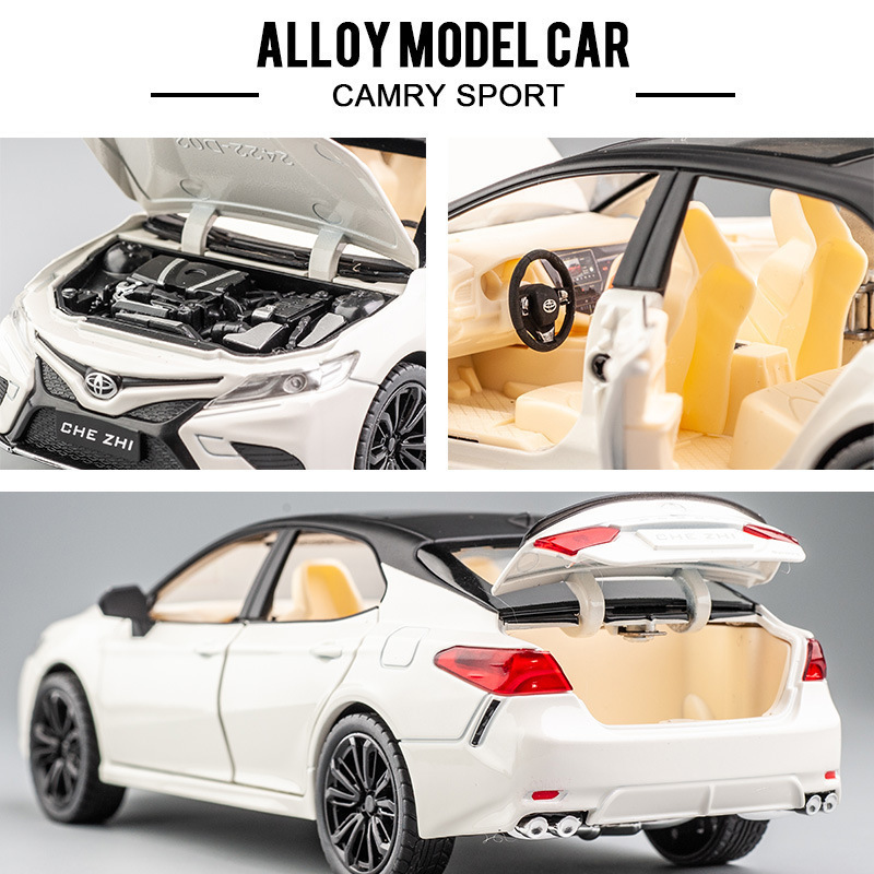 1:24 Camrry Alloy Car model Pullback sound and Light Door Opening simulation model decoration toy car gift