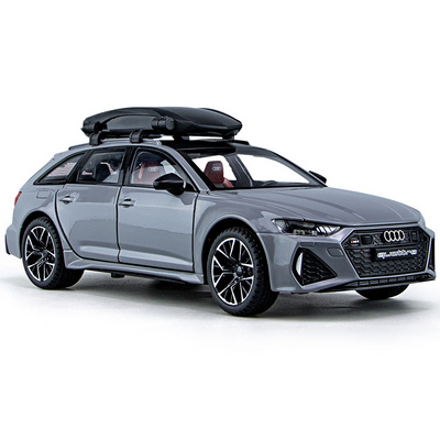 Die casting 1:24 Audi RS6 alloy car model simulation car toy pullback  sound and light metal collection car model