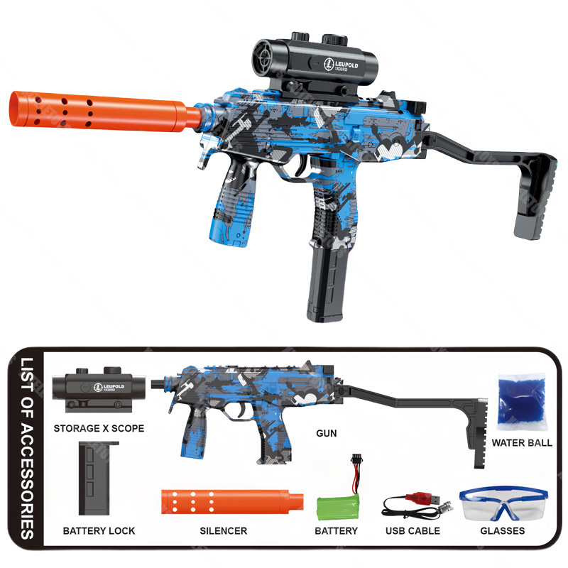 MP9 Electric Blaster Toy Gun 7MM Ammos Burst Gun Nylon Gear Splatter Launcher Shooting Fighting Game Toy Guns Rifle For Adult Ou