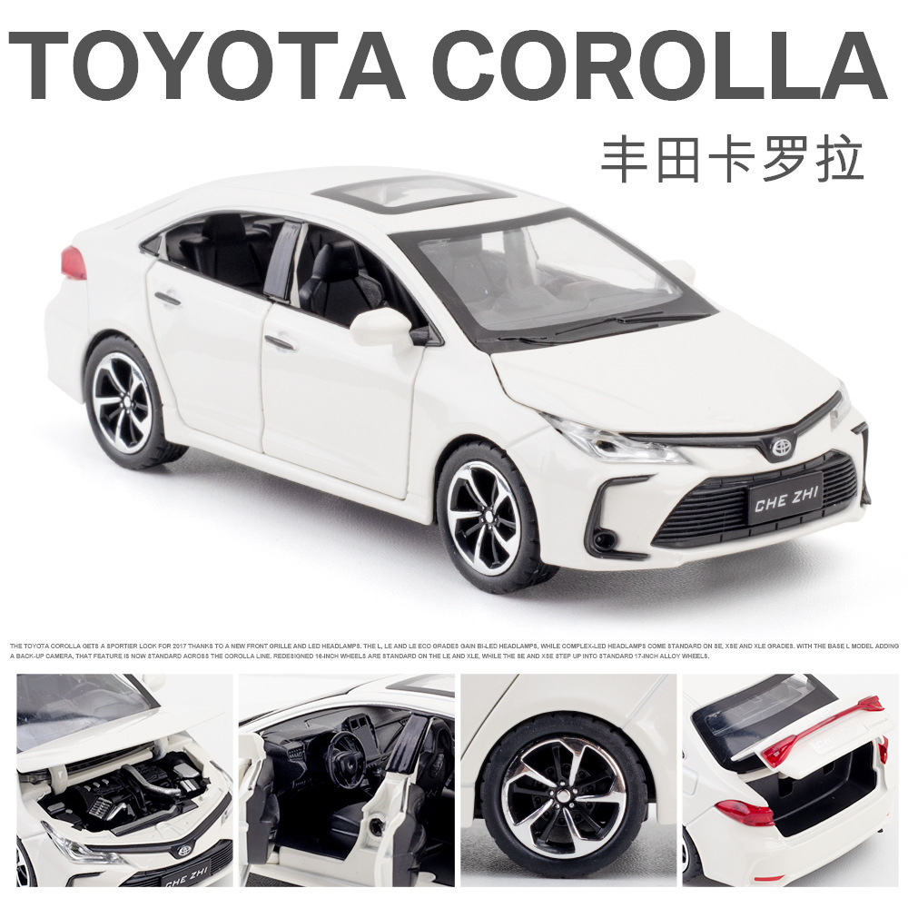 Die casting 1:32 Toyota Corolla car model simulation alloy sound light pullback metal  decoration toy car