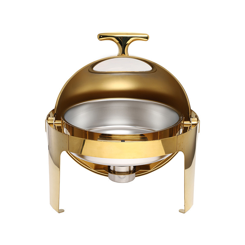 Gold Dish Stainless Steel Visual Oval Chafing Dish For Hotel Restaurant Supplies Buffet Stoves Chaffing Dish