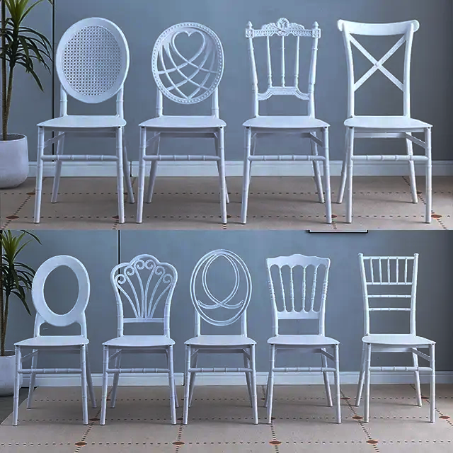 Luxury Modern Polypropylene White Gold Resin Banquet Hall Furniture Chiavari Weeding Wedding Events Chairs In Turkey