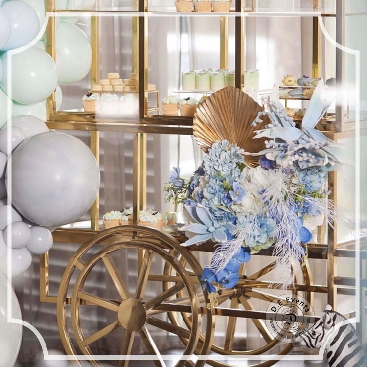 Sale modern stainless flower candy cart display stand with wheels for wedding dessert decoration