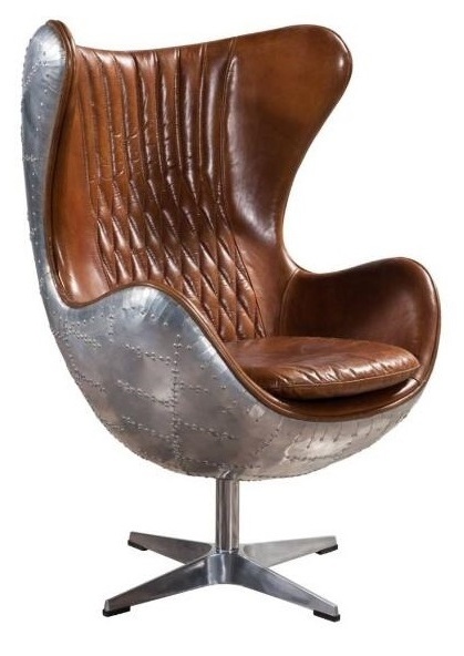 Defaico Home Office Aviation Furniture Chair Vintage Style Union Jack Aviator Egg Chair