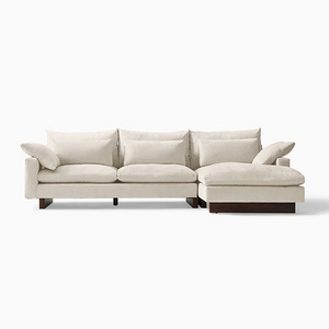 Defaico Modern Fabric / Linen Sectional Couch Sofa Sectional Custom Size And Color Sectional Couch Sofa