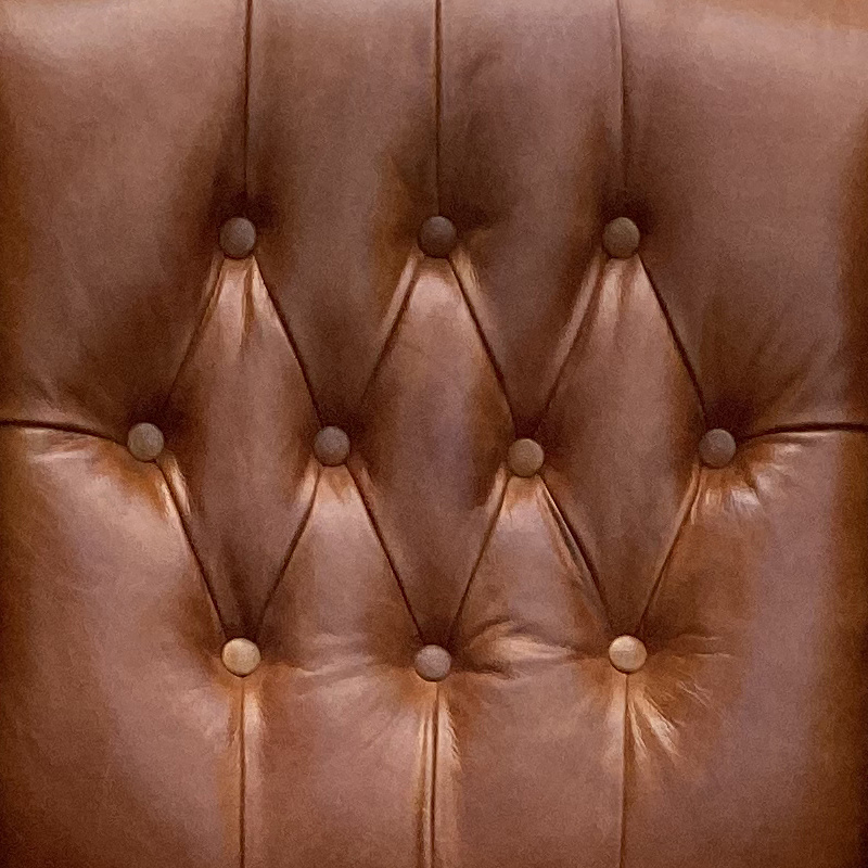 Vintage Tufted Top Grain Genuine Leather Chairs Brown Cigar Club Lounge Furniture