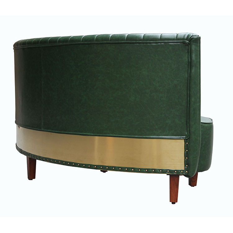 Luxury Restaurant Round Booth Half Circle Green Leather Restaurant Booth Seating for Restaurant Night Club Bar