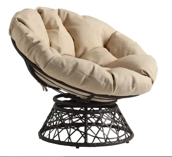 Best selling outdoor garden furniture round rattan papasan chair with cushion