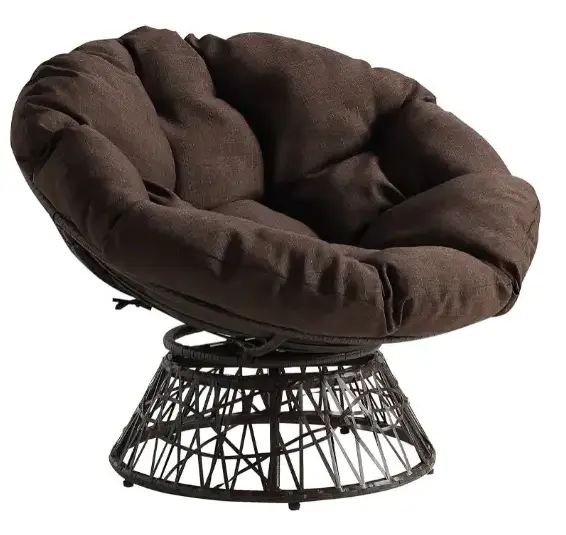 Best selling outdoor garden furniture round rattan papasan chair with cushion