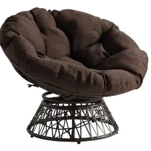 Best selling outdoor garden furniture round rattan papasan chair with cushion