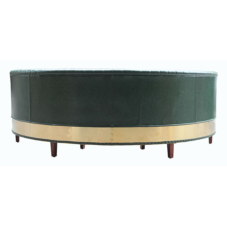 Luxury Restaurant Round Booth Half Circle Green Leather Restaurant Booth Seating for Restaurant Night Club Bar