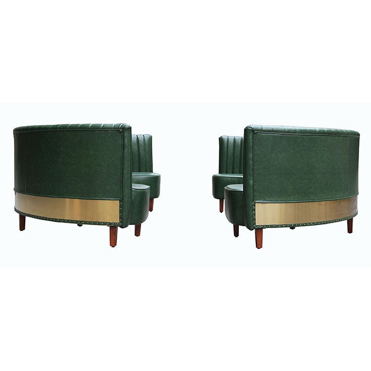 Luxury Restaurant Round Booth Half Circle Green Leather Restaurant Booth Seating for Restaurant Night Club Bar