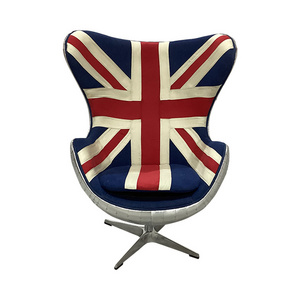 Defaico Home Office Aviation Furniture Chair Vintage Style Union Jack Aviator Egg Chair