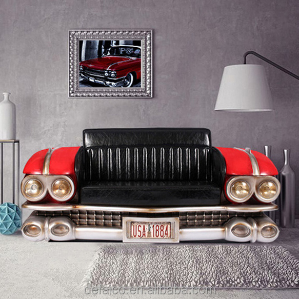 Retro Automotive Diner Booth Restaurant Decor Furniture Classic Car Shaped Sofa Car Booth Seating