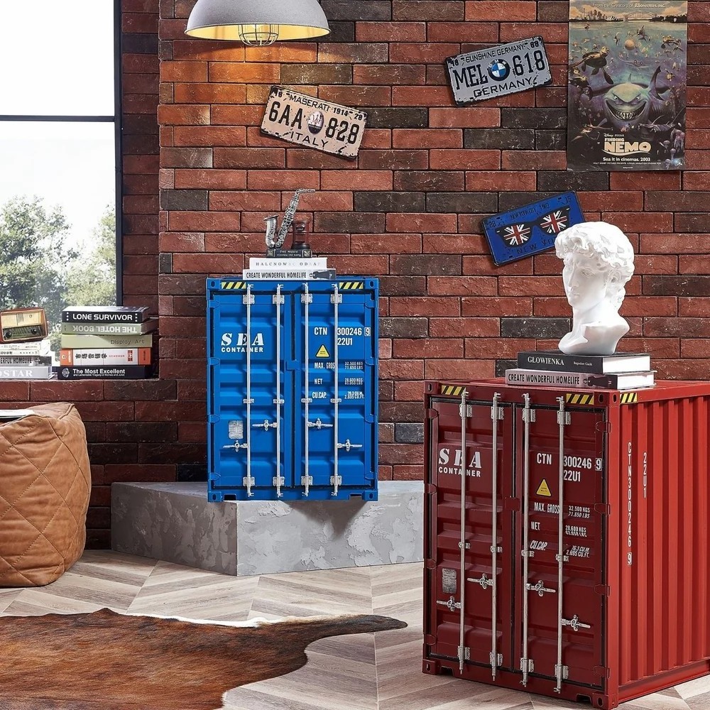 Industrial Style Shipping Container Furniture Living Room Cabinet Decorative Metal Side Cargo Cabinet