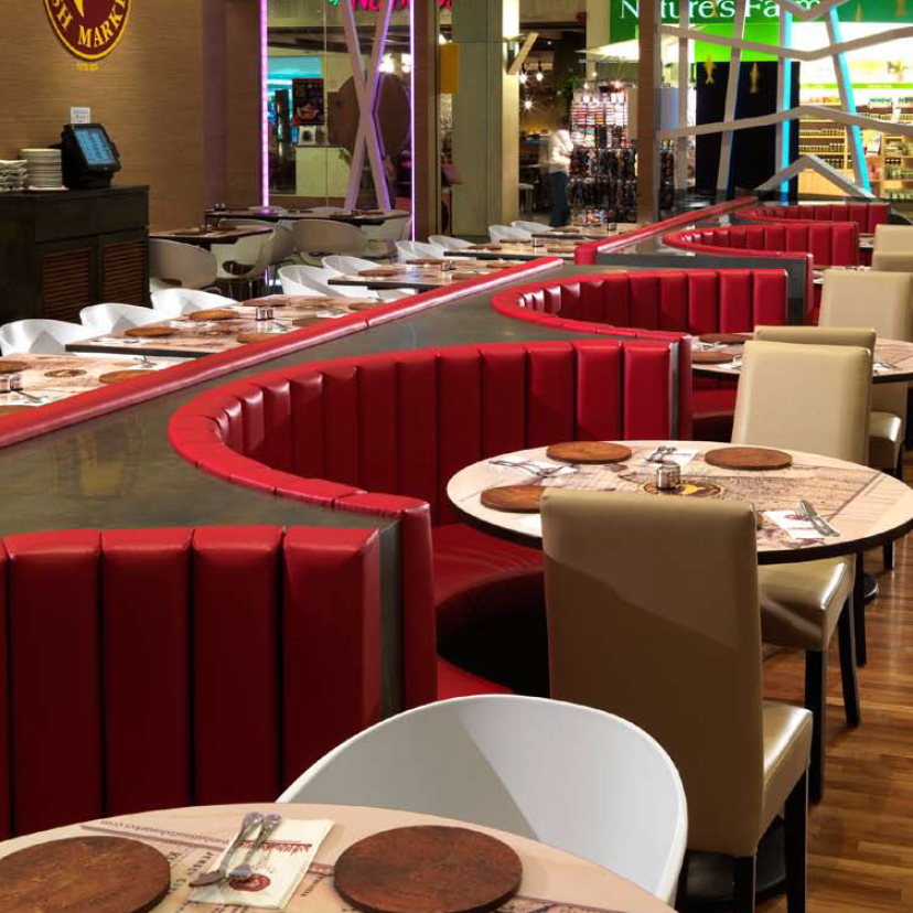 Modern Restaurant Sets Real Leather Half Circle Restaurant Booth Seating