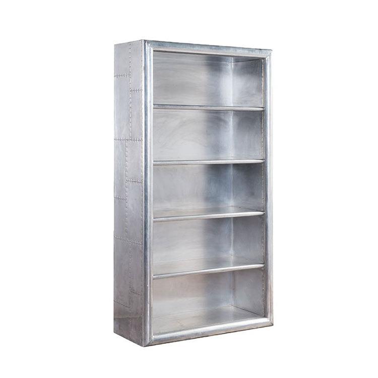 Slivery Aluminium Used Library Bookcases Double Sided Book Shelf