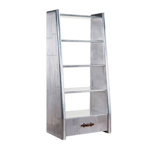 Slivery Aluminium Used Library Bookcases Double Sided Book Shelf