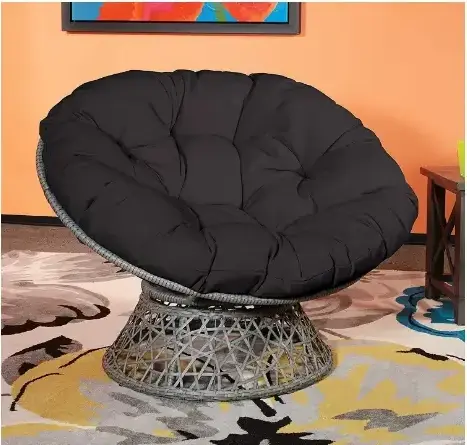 Best selling outdoor garden furniture round rattan papasan chair with cushion