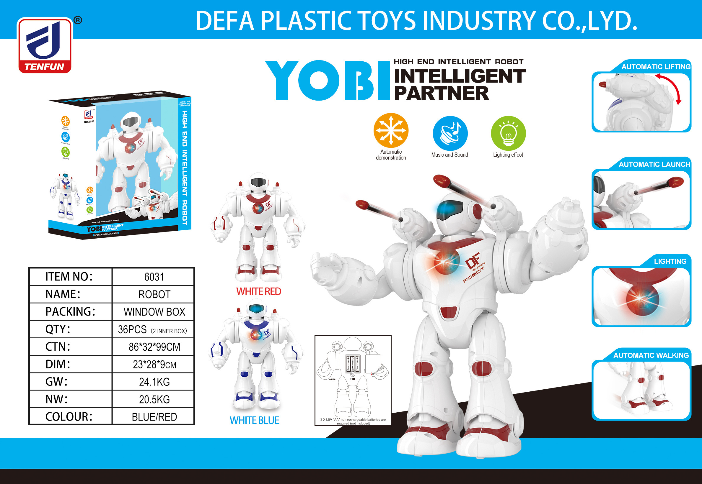 DF YOBI intelligent partner robot toys for boys robot intelligent shooting dancing launch missile unicorn toys 2023