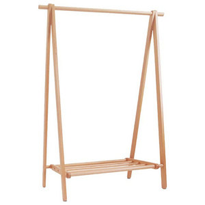 3 In1 Vintage Coat Rack Stand Rod Foldable Coat Stand Clothes Hanger with Fence Storage Shelf for Bedroom Living Room