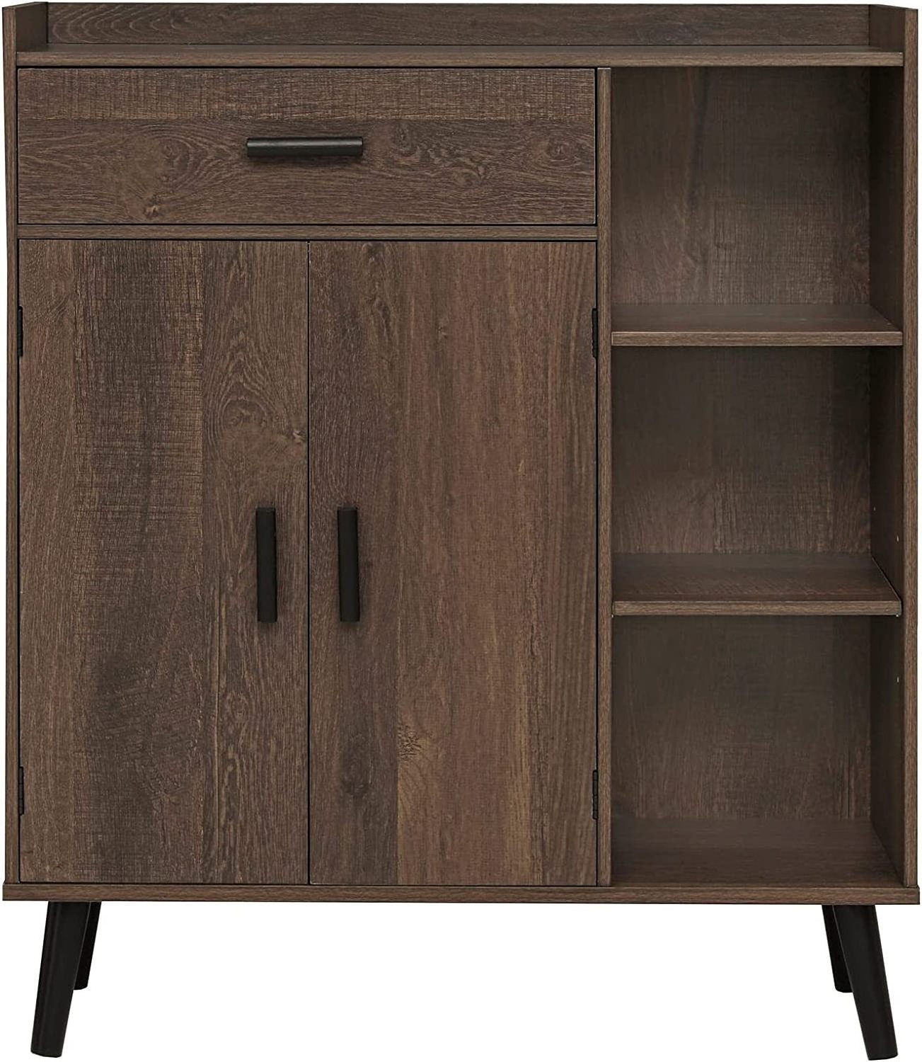 Customizable floor locker with 1 drawer 2 doors and 3 shelves Living room bedroom entryway office grey