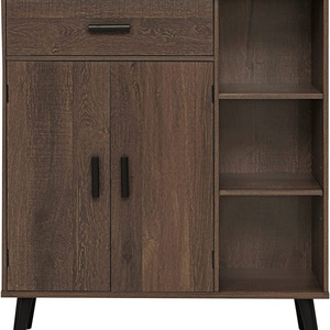 Customizable floor locker with 1 drawer 2 doors and 3 shelves Living room bedroom entryway office grey