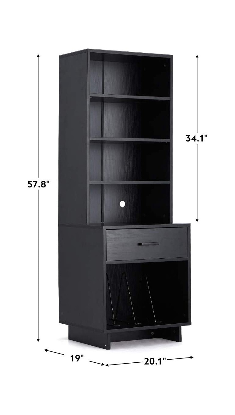 Modern simple design wooden 5 level bookshelf for office room bookcase removabal book shelf