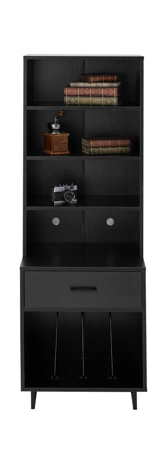 Modern simple design wooden 5 level bookshelf for office room bookcase removabal book shelf